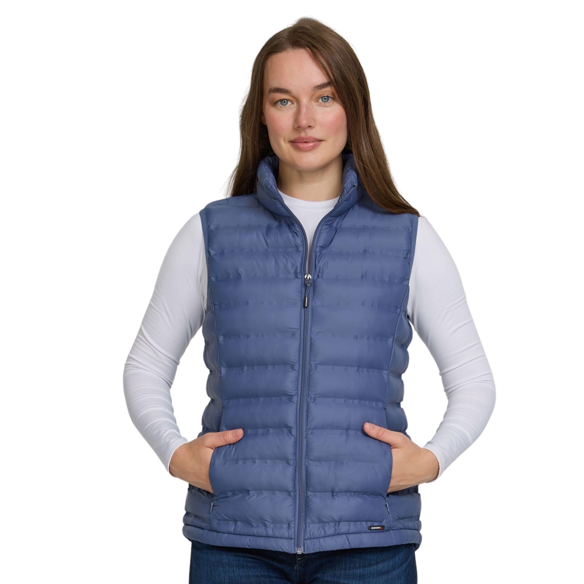 gerry puffer vest women - lightweight quilted sleeveless puffy jacket for winter and fall, warm and cute outerwear