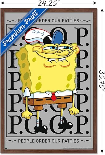 Miniatura 3 de Trends International Nickelodeon Spongebob - P.O.O.P. Wall Poster, 22.37" x 34.00", Mahogany Framed Version
