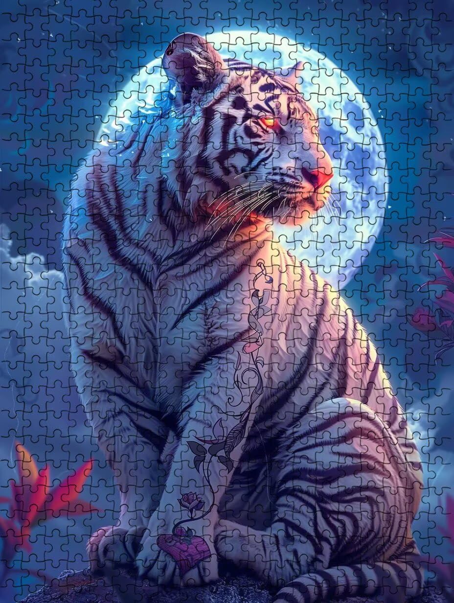 Moon Tiger Puzzle 4000 sztuk, puzzle dla dorosłych 4000, The Impossible Challenge, klasyczne edukacyjne, drewniane puzzle, do dekoracji ścian domu, prezent FNKL1-1148