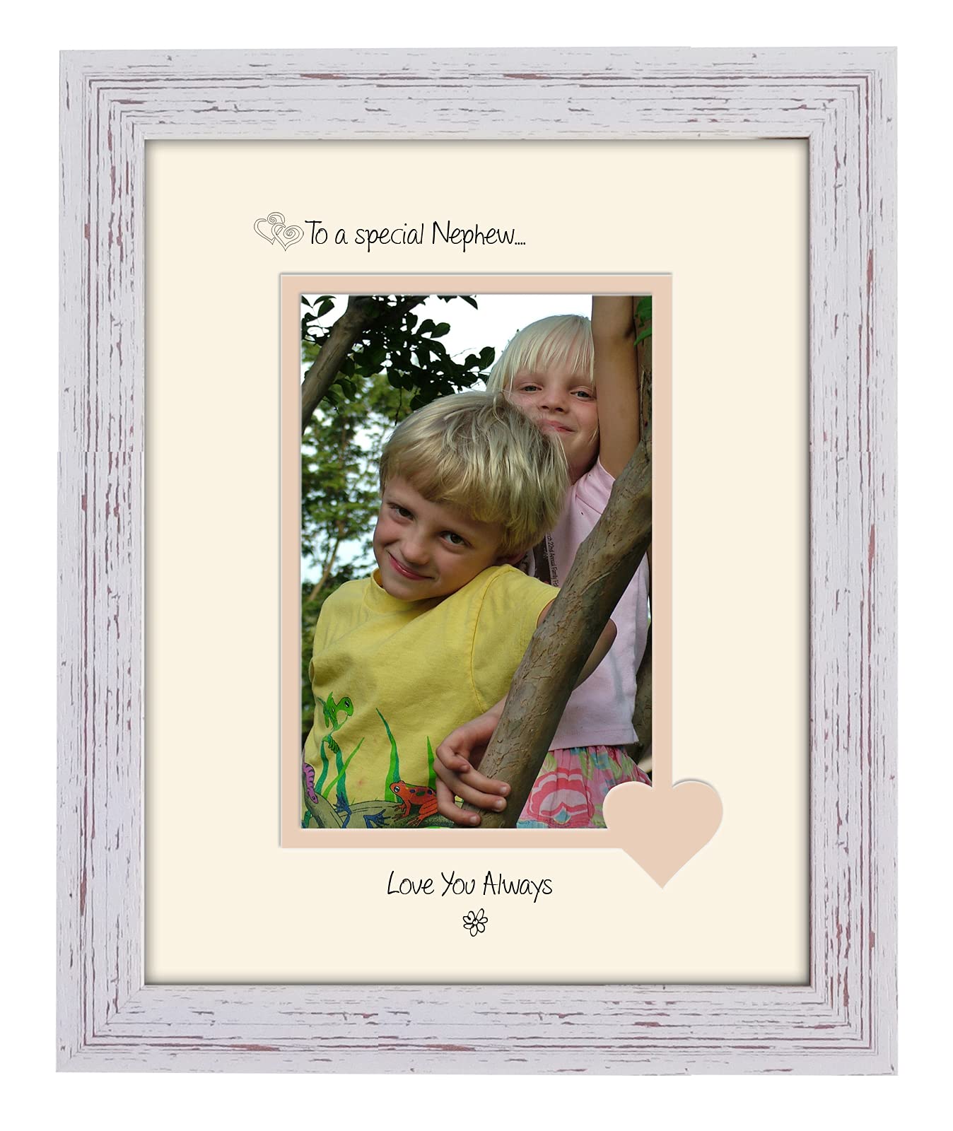 Photos In A Word Shabby Chic Frame Cream Mount Beige Inside Nephew Photo Frame Special Nephew Love You Always Portrait 1084F Double Mounted Quality Gift (Shabby Chic Frame Cream Mount Beige Inside)