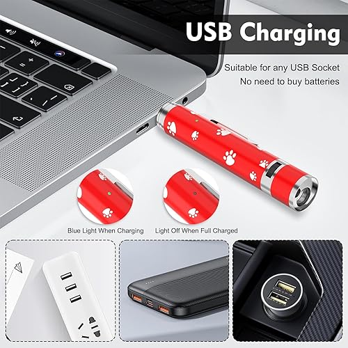 Miniatura 4 de EAWONGEE Juguetes para gatos, juguete interactivo recargable para gatos con 7 modos de proyección de luz, juguete para perros y mascotas para