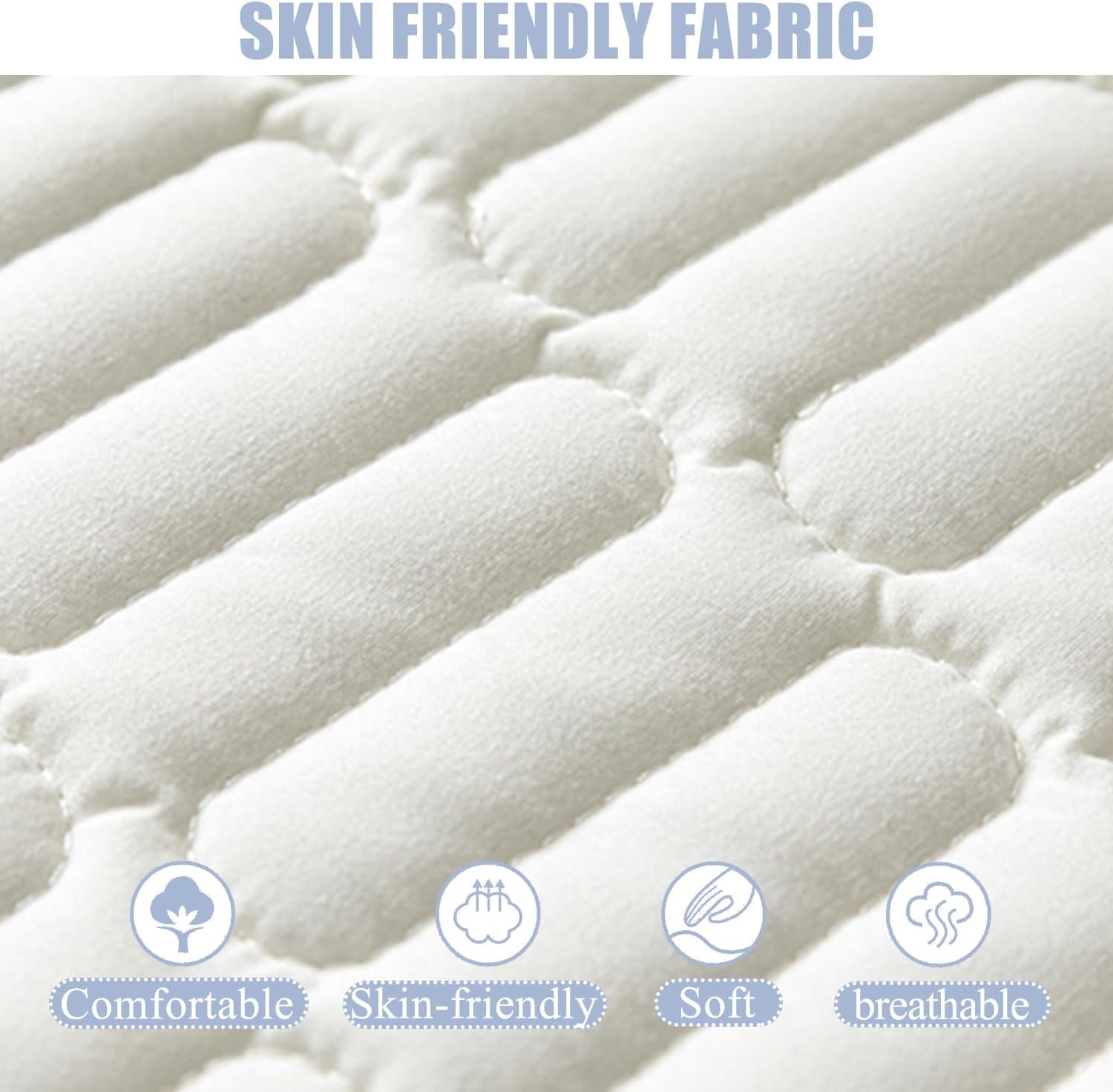 Blue/b,90 * 200+25cm,LDLCYCN Waterproof Zipped Mattress Protector Customizable Breathable Quilted Mattress Cover 6 Side Fitted Sheet Full Wrap Soft Mattress Encasement Cover for Bedroom Hotel