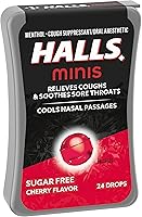 Vista 22 de HALLS Minis - Gotas para la tos sin azúcar, sabor a cereza, 24 gotas