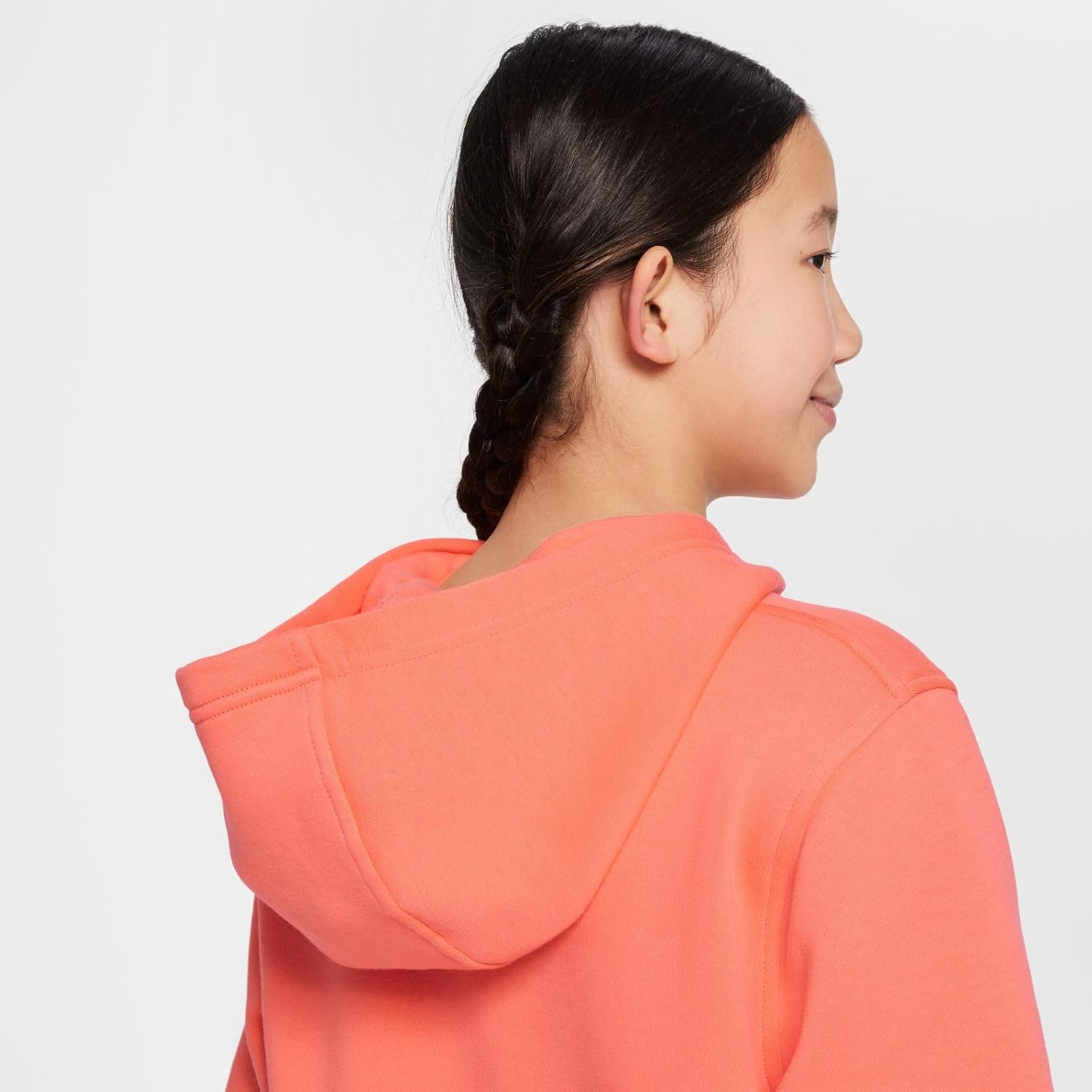 Nike Erling Haaland Club Fleece Big Kids' Hoodie (HJ3837-643, Light Wild Mango/Orange Pulse) X-Large image 4 of 4 B0DVCCD98B