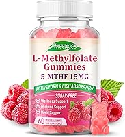 Vista 1 de Gomitas de L-metilfolato de 15 mg, suplemento de metilfolato, suplemento de 5-MTHF - Activo 5-MTHF - Apoya el bienestar general, vegano, sabor a
