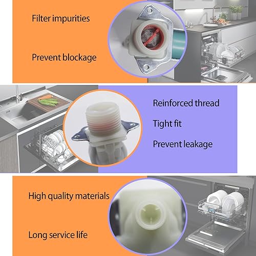 Miniatura 3 de Válvula de entrada de agua para lavavajillas DC62-30314L 2025 actualizada para lavavajillas PS4209101 PAP5582579 compatible con válvula de agua para