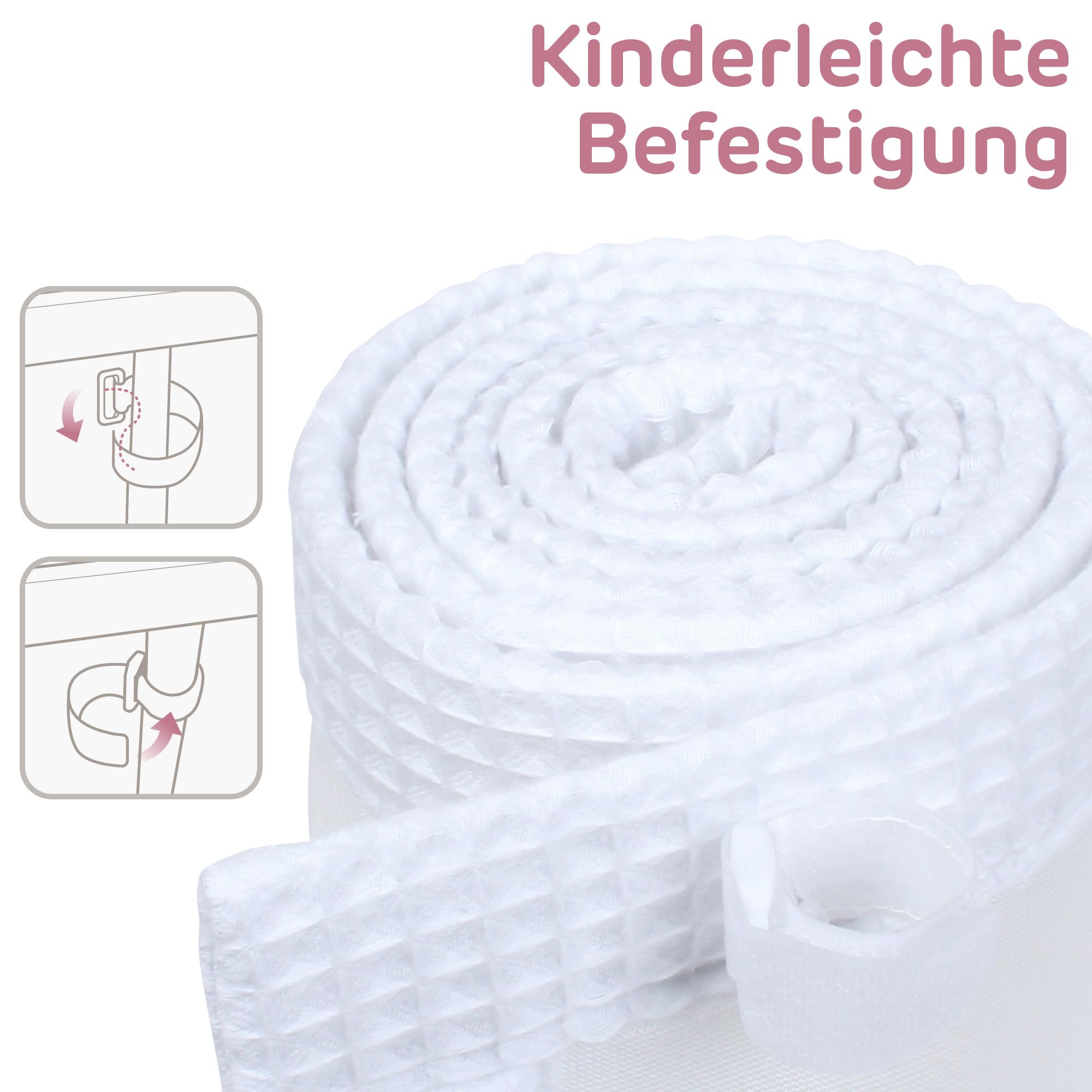 babybay Paracolpi 3D in rete piqué a nido d'ape, adatto per modello Boxspring XXL, bianco