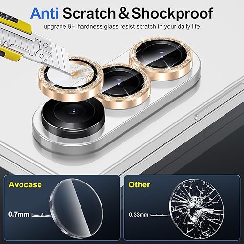 Vista 476 de para Samsung Galaxy Z Flip 7 Protector de Lente de Cámara, Cubierta de Lente de Vidrio Templado con Anillo de Metal Individual, [Fuerte Adhesión] 1