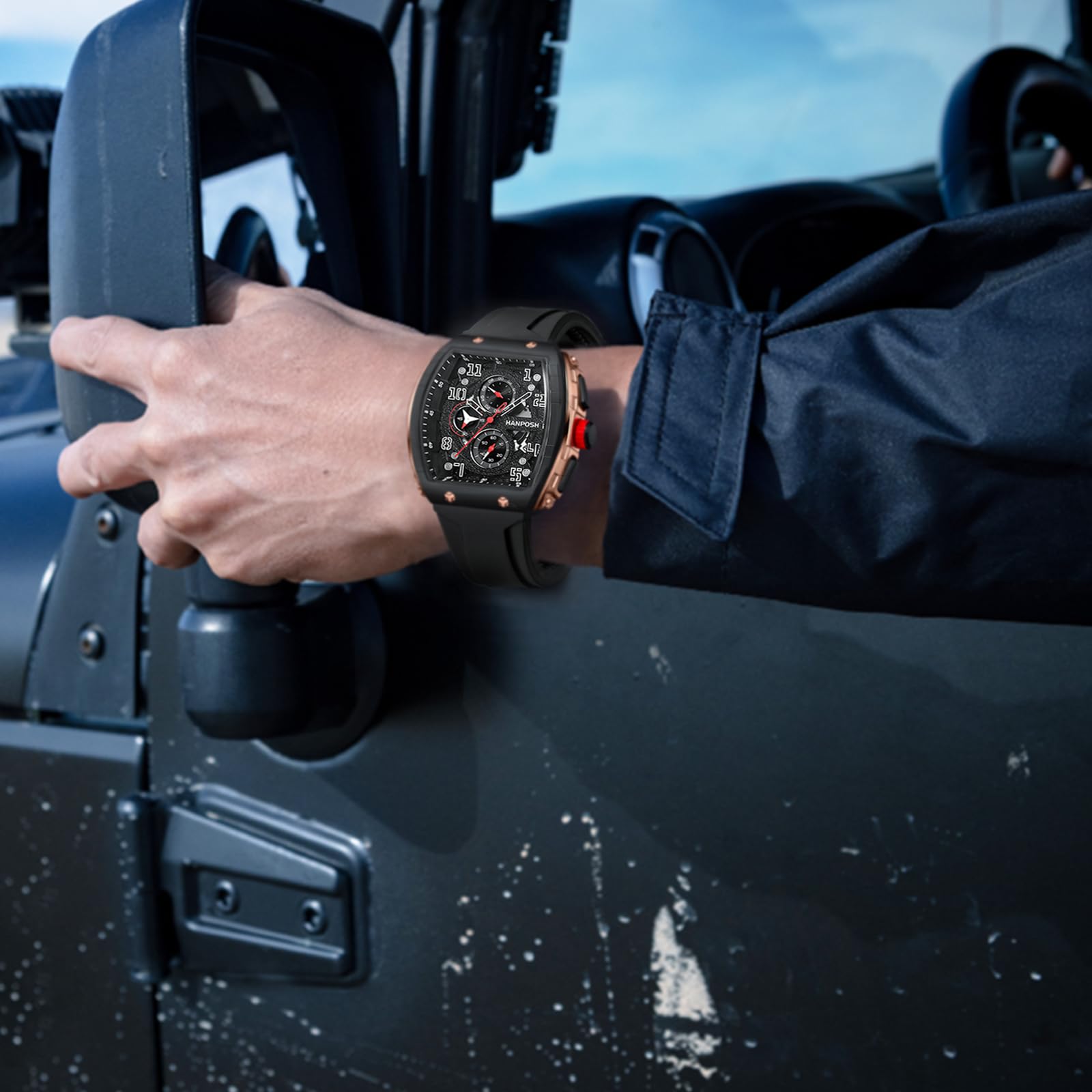 LN LENQIN Montres pour Hommes Montre Le chronomètre pour Hommes 30m Montres de Poignet Militaire imperméables avec rétroéclairage/Alarme/minuterie/Date