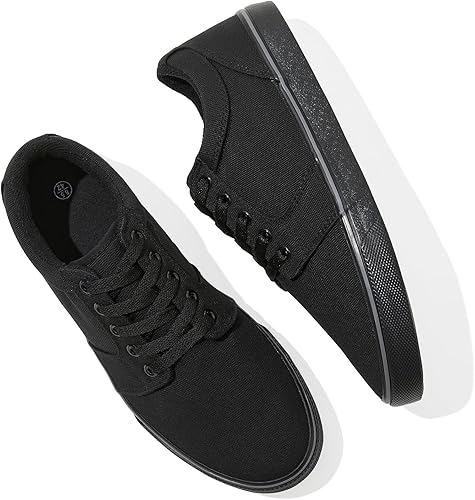 BENPAO Zapatos casuales blancos para hombre, zapatillas de deporte de moda negras para hombres, zapatos de lona con cordones