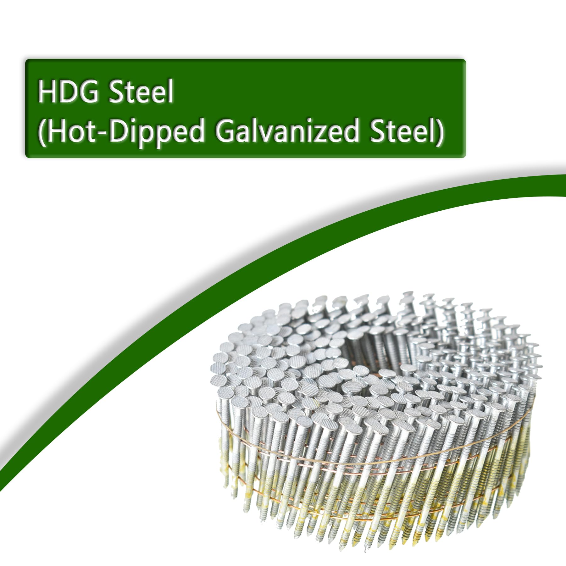 Marddpair 1-3/4" X .092" Siding Nails – 15-Degree Coiled Ring Shank, Hot-Dipped Galvanized, 3600ct For Sheathing & Lathing