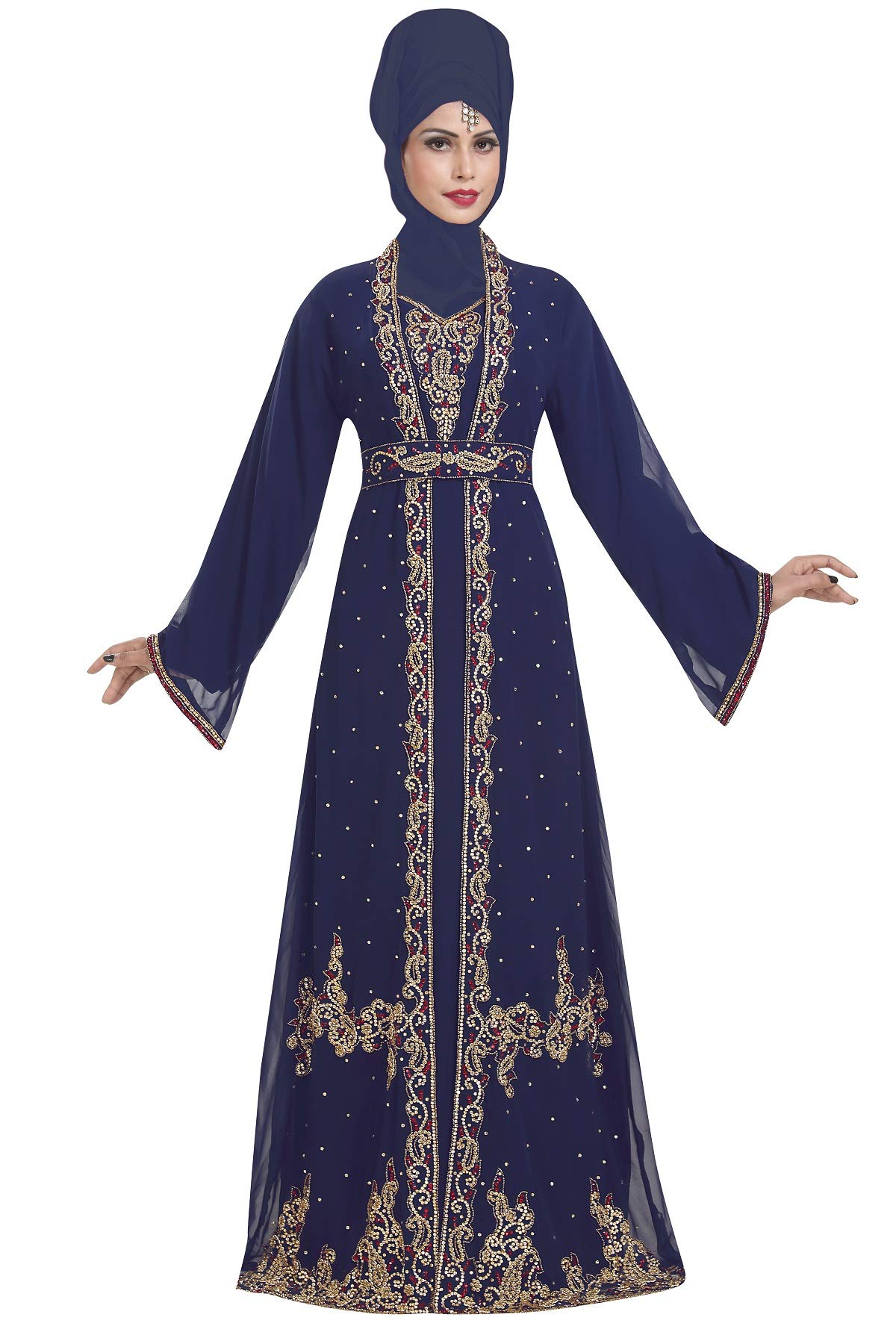 Maxim Creation Jasmine Bridesmaid Dress Traditional Algerian Kaftan Designer KHALEEJI Thobe 6250