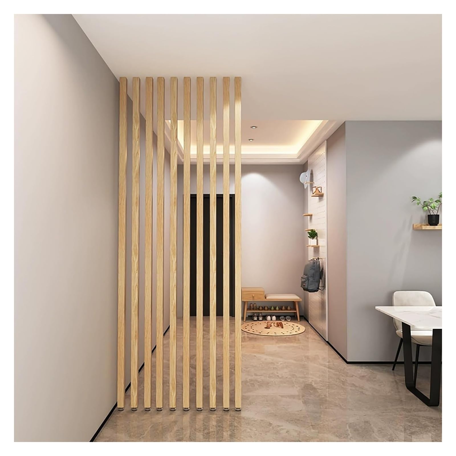 Séparateur mural autoportant et ajustable pour moduler l'espace sans percer