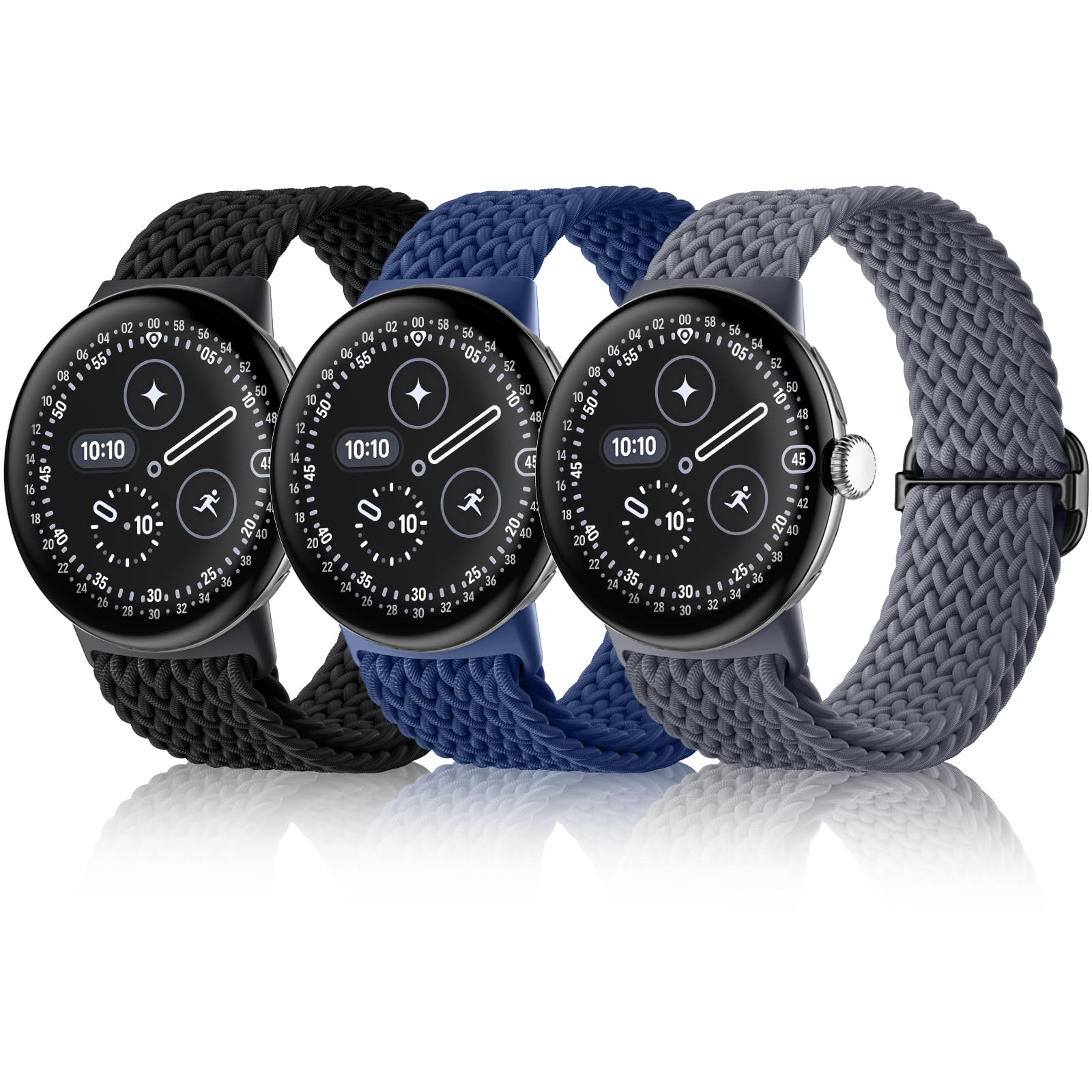 Photo 1 of Maledan Braided Stretchy Sport Band for Google Pixel Watch 5/4/3 (45mm)