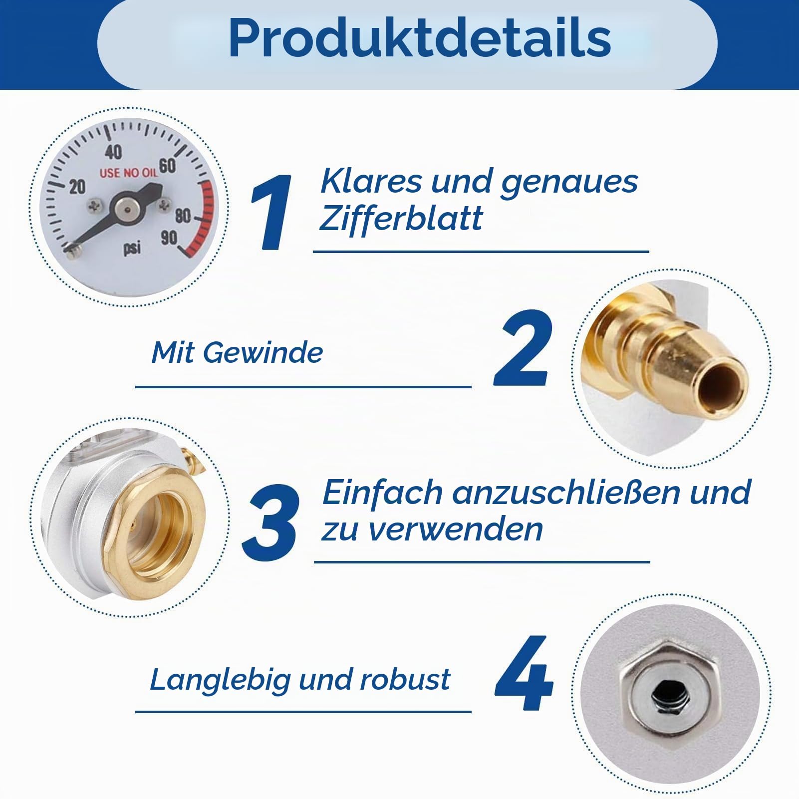 CO2-Regler, CO2 Druckminderer 2 in 1 Mini-CO2-Gasregler TR21.4 Soda-Manometer 0-90 PSI, Edelstahl Mini Gasregler,CO2 Keg Charger,Soda Manometer