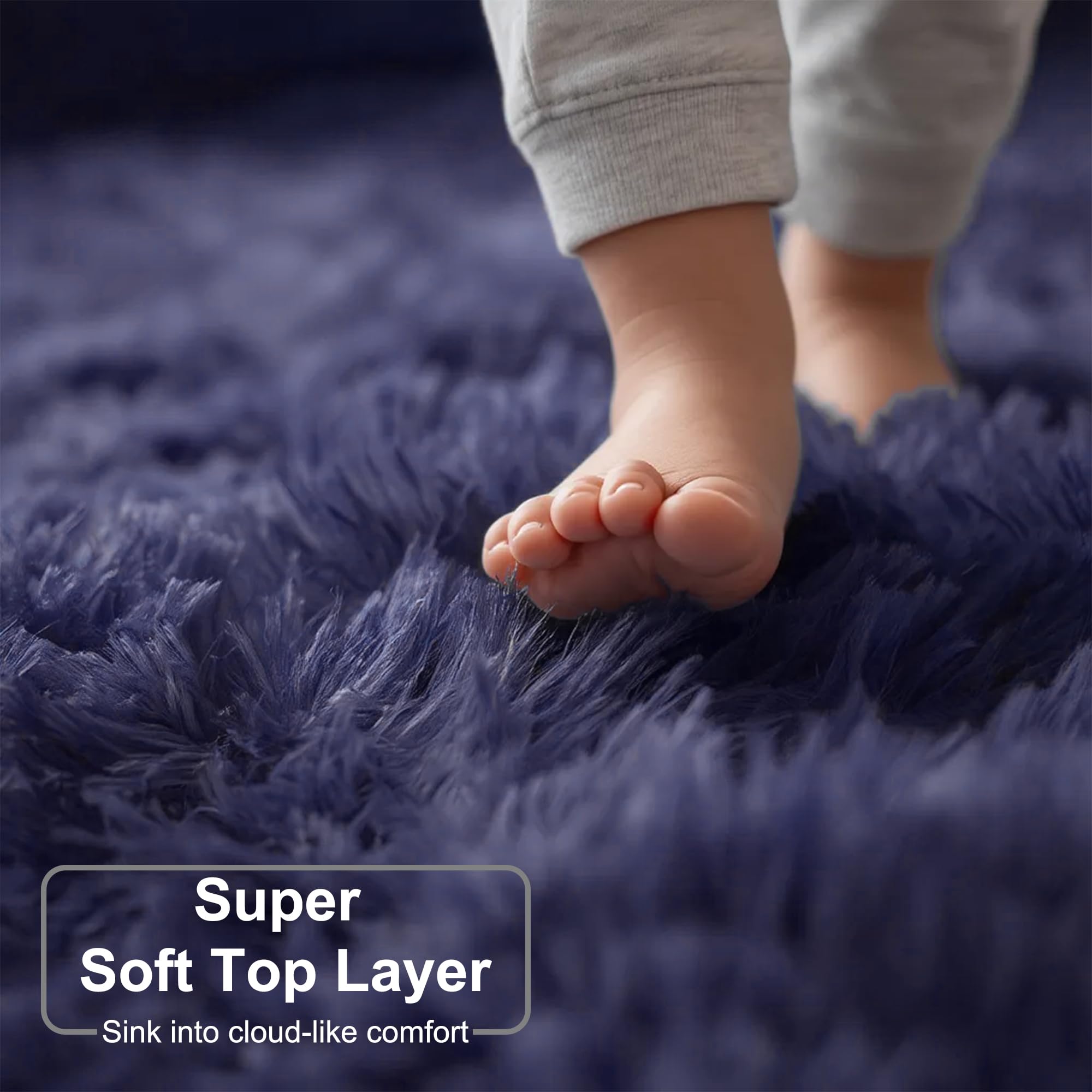 Tapis rond à poils longs pour chambre à coucher, chambre d’enfant ou dortoir, tapis pelucheux et moelleux, décoration mignonne pour bébé/adolescent, 1,8 x 1,8 m, gris