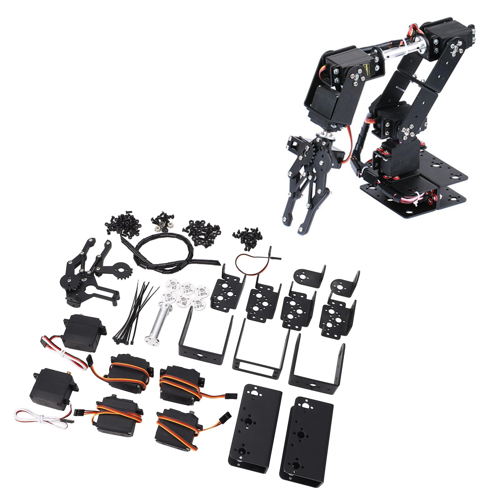 dsheng Kit de Brazo Mecánico Robot 6DOF, Kit de Garra de Abrazadera Robótica con 6 Servomotores, Piezas de Robot Industrial Manipulador DOF de 180 Grados para Enseñanza Universitaria Stem