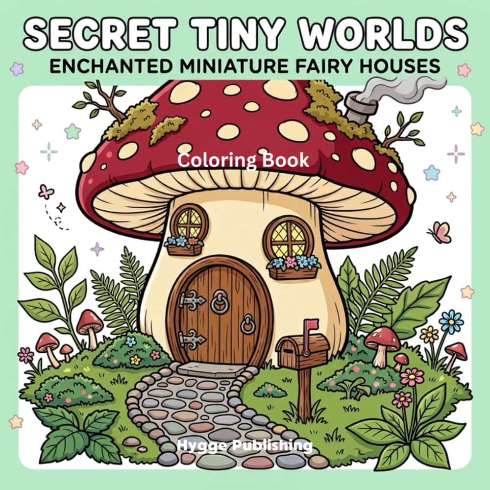 Secret Tiny Worlds: Enchanted Miniature Fairy Houses Coloring Book