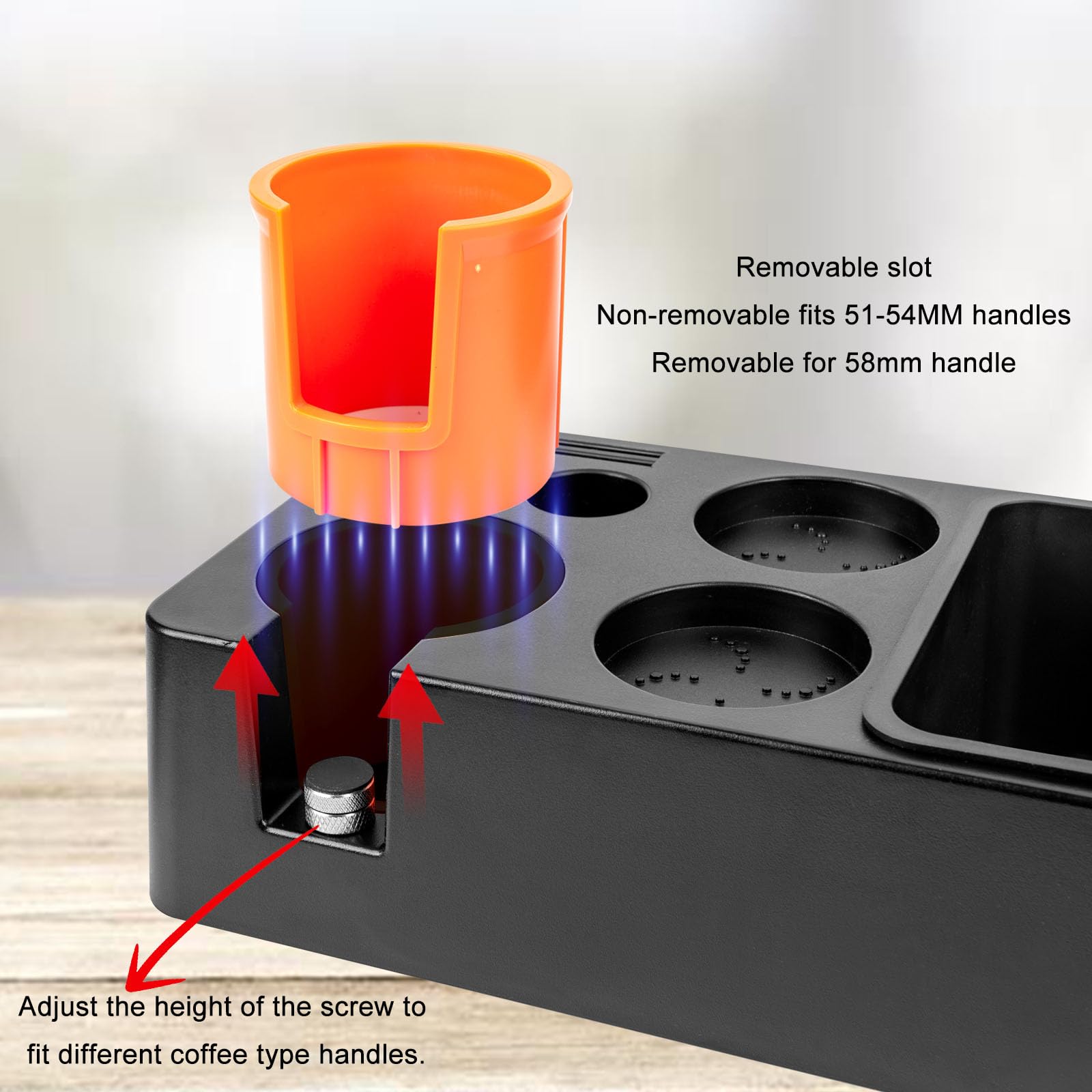 Station de Tamper 51-58mm Universelle Café Tamper | ABS Accessoires pour Machine à Expresso Accessoires Cafe à Expresso Convient à Porte Filtres, Espresso Tamper