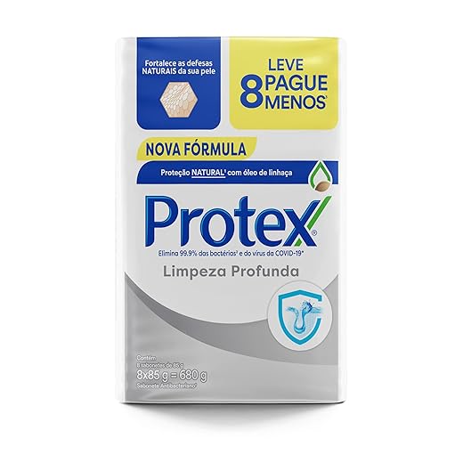 Sabonete em Barra Antibacteriano Protex Limpeza Profunda 8 un de 85g Promo Leve Mais Pague Menos