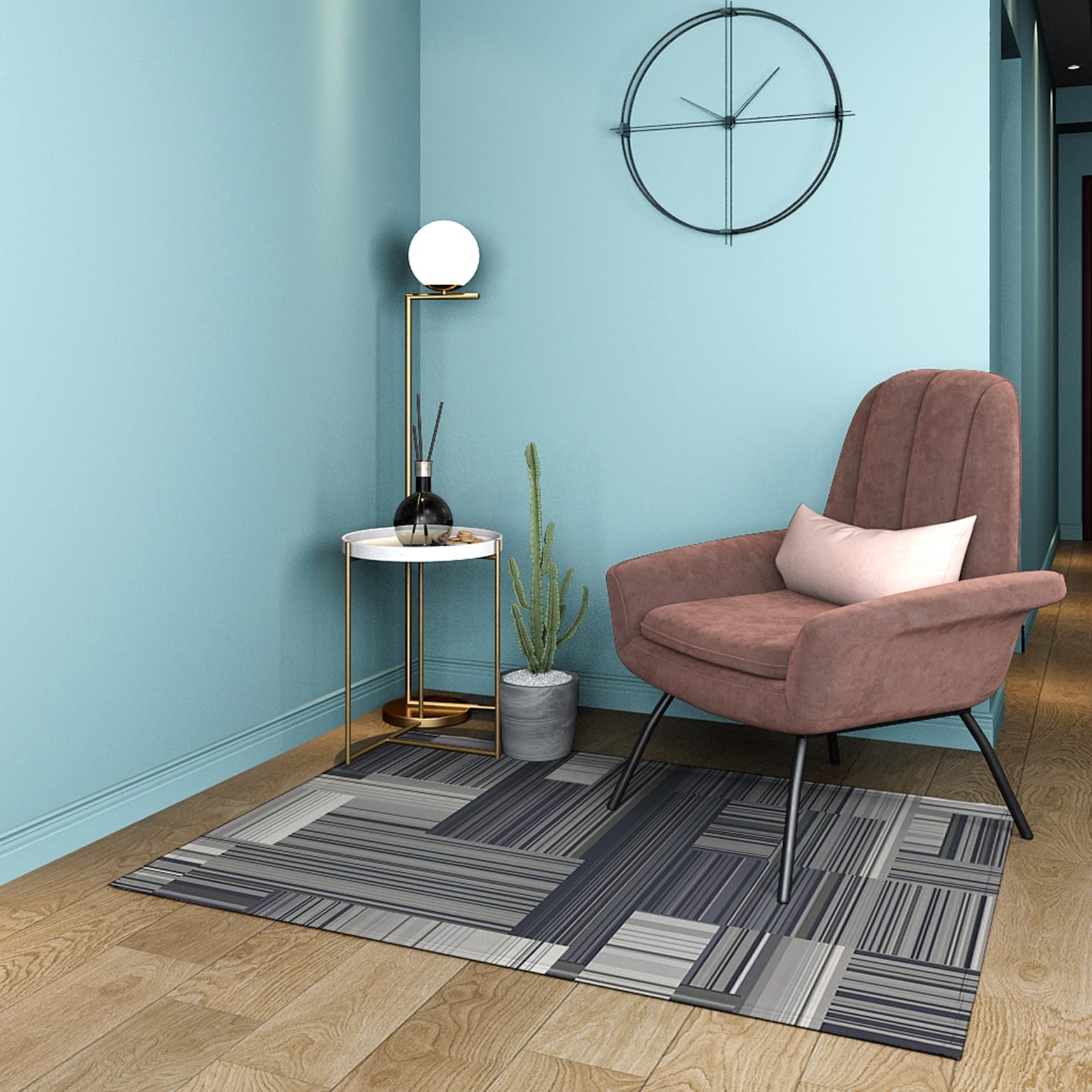 Wohnzimmerteppiche 70 x 225 cm rutschfest - Waschbar - Saugfähig – Kurzflor, Weiche & Langlebige Teppich Läufer Flur Bettvorleger für Flur Küche Wohnzimmer Diele, Eingang, A