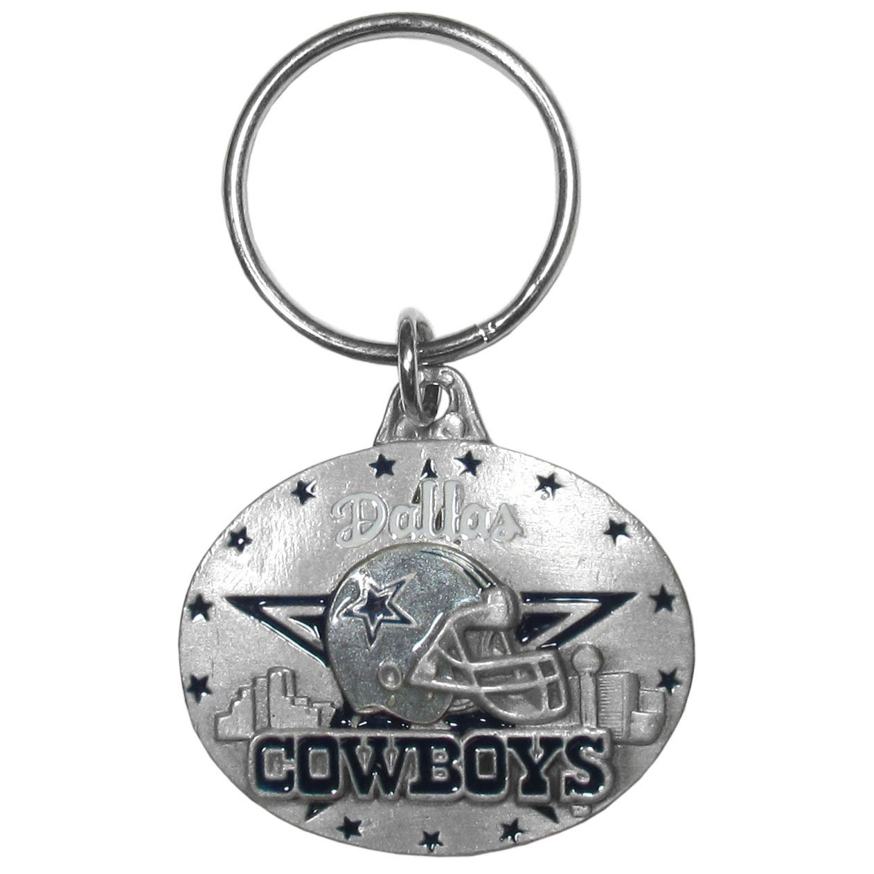 Siskiyou Sports NFL unisex-adult Oval Carved Metal Key Chain