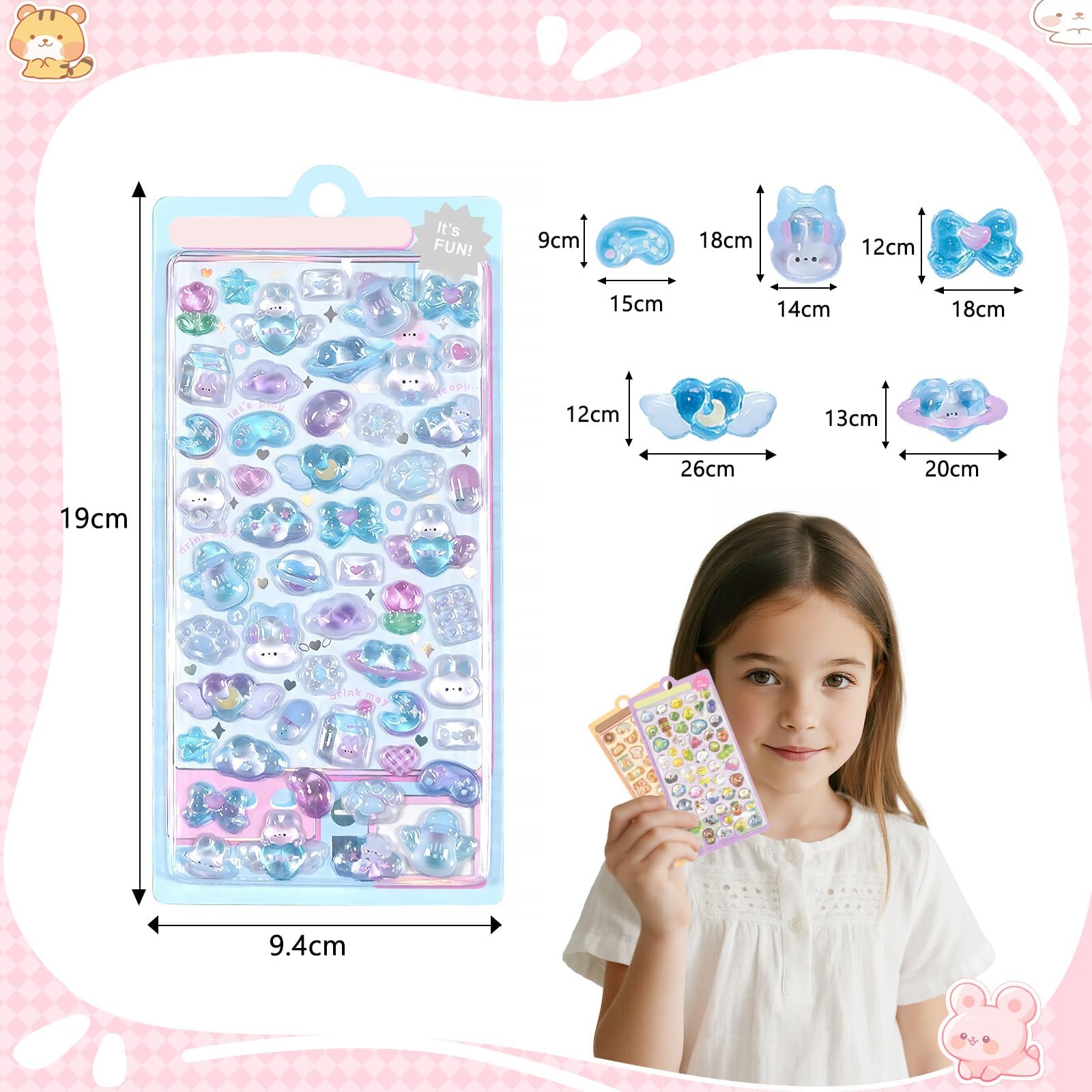 Amazon | Chisafly ぷくぷくシール シール ぷくぷく 3D立体 かわいい 4