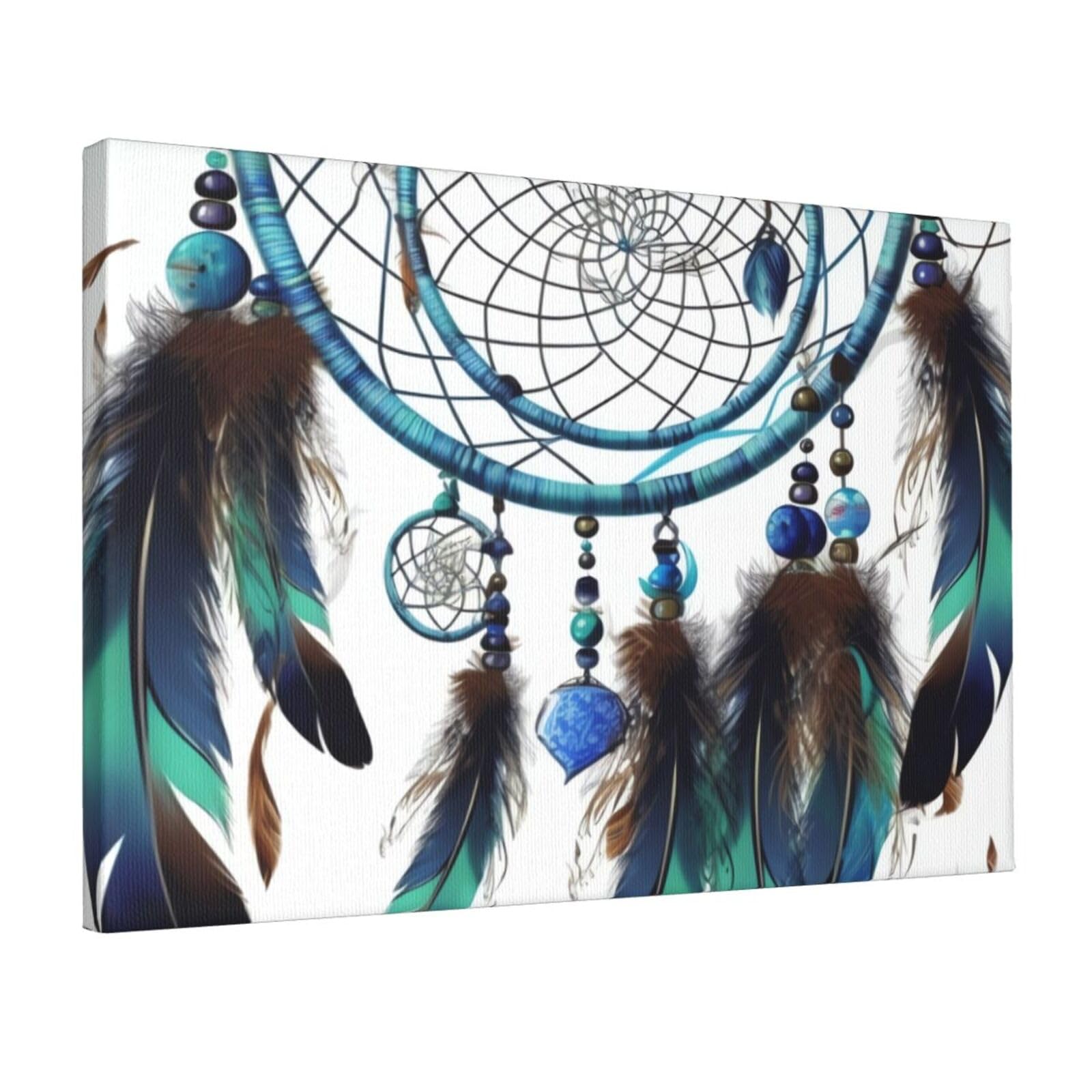 KLOPH Native American Dream Catcher Canvas Wall Art for Living Room 12"x18" Modern Artwork Painting for Bathroom Hanging Canvas Prints Aesthetic Wallart for Bedroom Kitchen Office Wall Decor