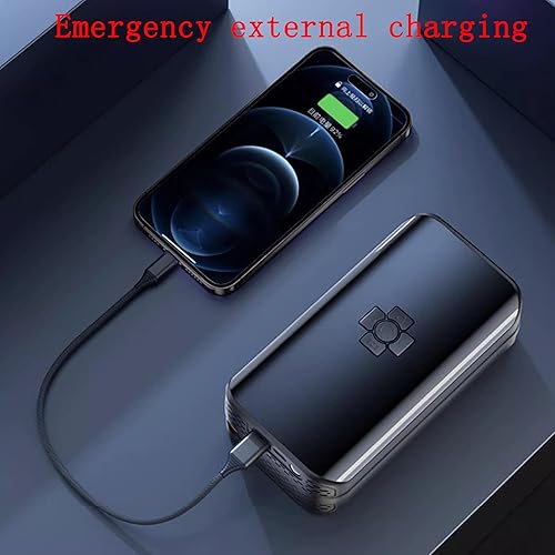 Miniatura 5 de Setber Compresor de aire portátil para inflador de neumáticos, con batería, 12 V CC eléctrica, luz LED y carga de teléfono, bomba inteligente con un