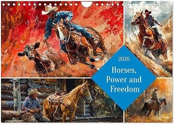Horses, Power and Freedom Wall Calendar 2026 DIN A4 Landscape, CALVENDO 12 Month Wall Calendar