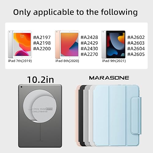 Miniatura 2 de Funda para iPad de 987 generación de 10.2 pulgadas, magnética, funda protectora desmontable con soporte para lápices, apagado y encendido automático