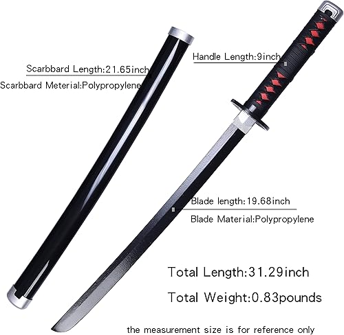 Vista 39 de ziqing Espada para cosplay de Demon Slayer hecha a mano, Katana de 31 pulgadas con múltiples estilos para elegir Tsugikuni Yoriichi-31 pulgadas