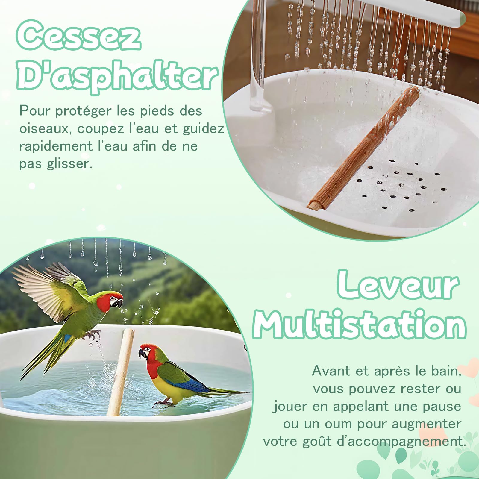 Sharplace Douche pour Perroquet, Baignoire Automatique pour Oiseaux, Accessoires pour Cage à calopsittes, Fournitures pour perruches, Polyvalente et Portable, Style A