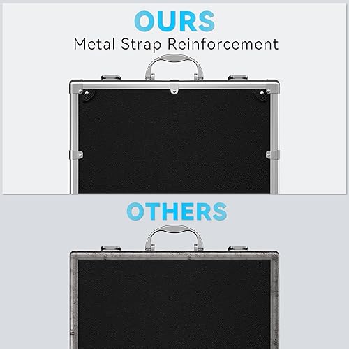 Miniatura 5 de Funda de transporte rígida de 14 pulgadas, construcción robusta de aleación de aluminio, espuma precortada personalizable, adecuada para