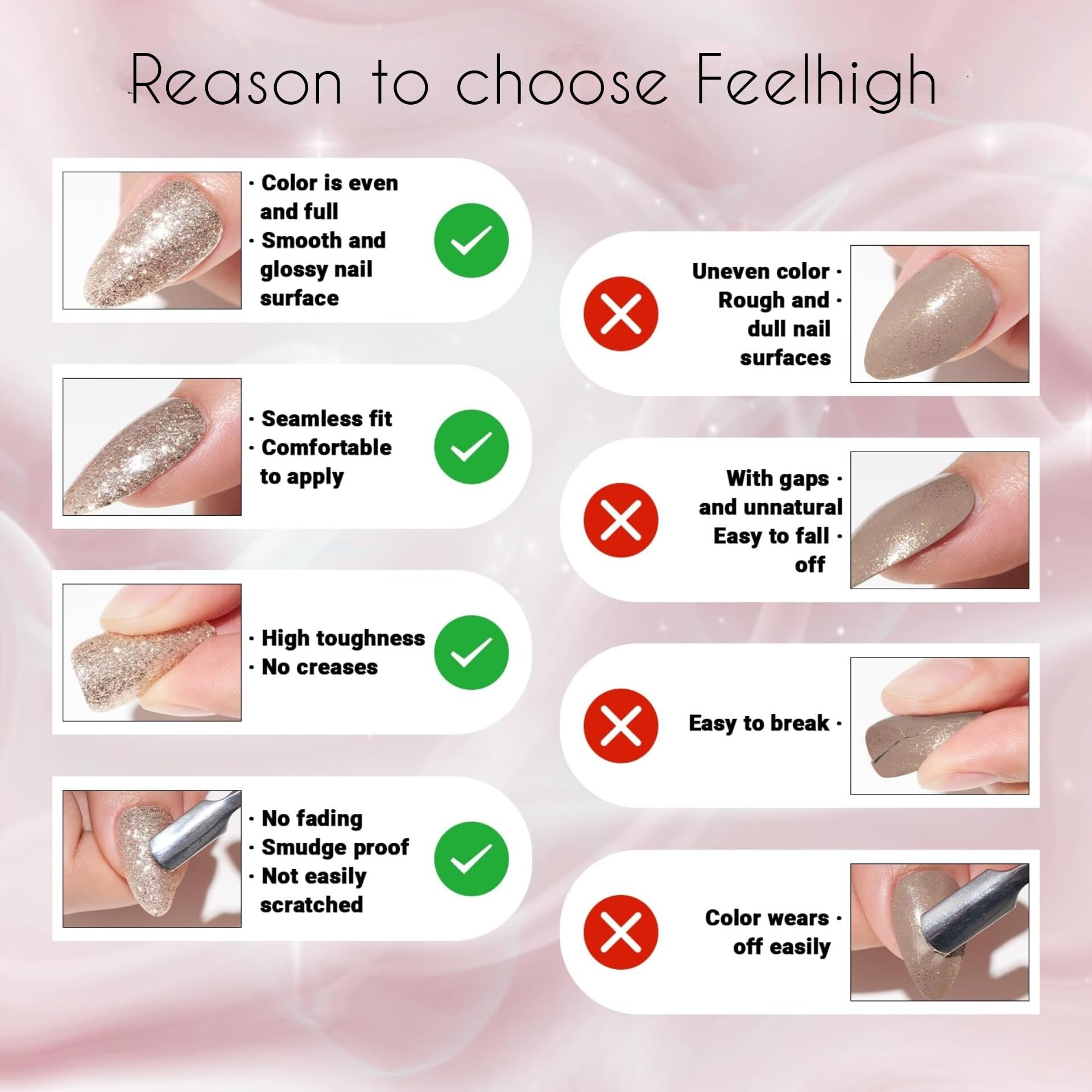 24 Press On Nails Feelhigh Nail Tips Natural Reusable Stick on Nails, Salon Like Jelly Glue on False Nails for Women Girls Fake Nails Kit- in 12 Sizes (24) 4