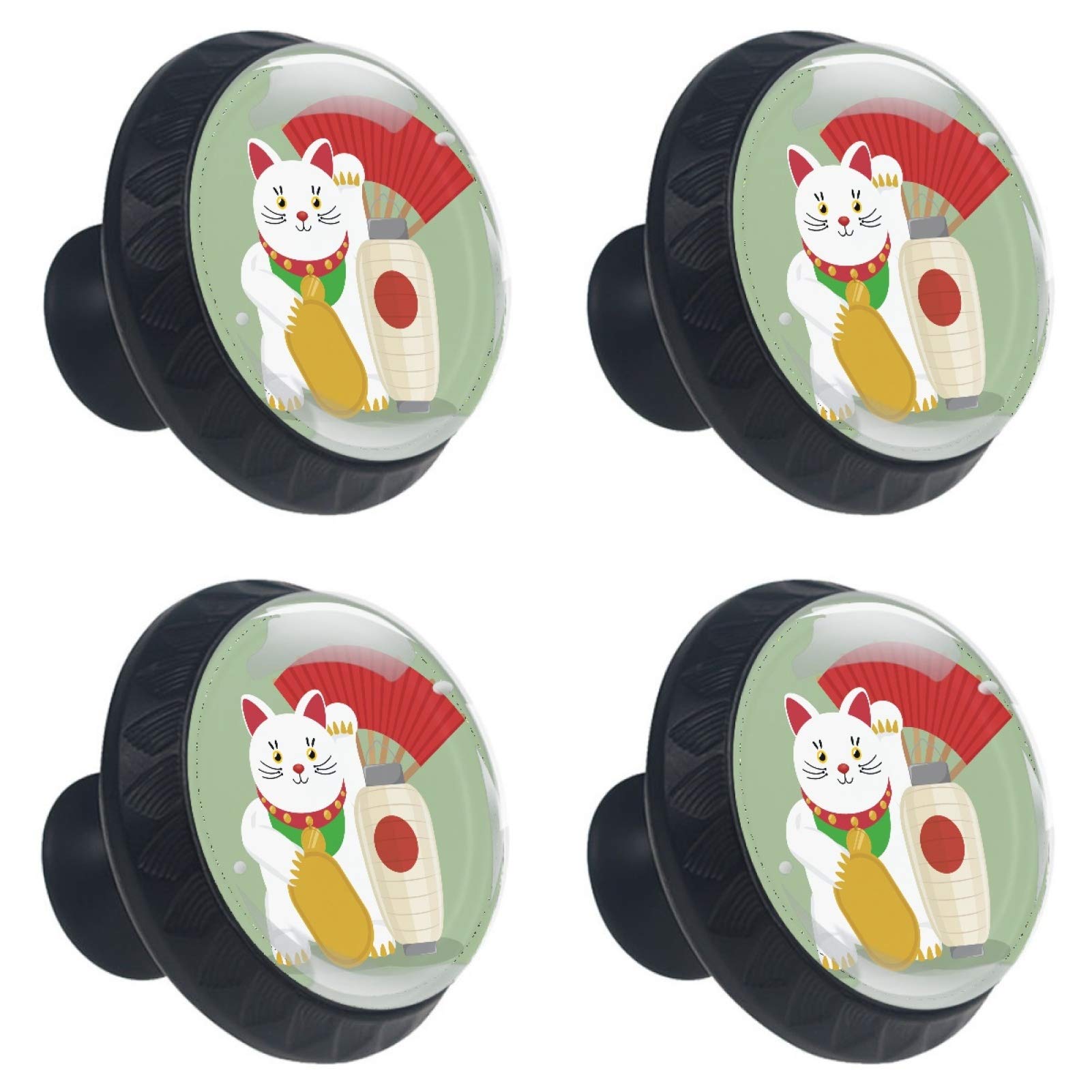 Boutons de tiroir en verre coloré aux motifs multicolores uniques pour décoration intérieure