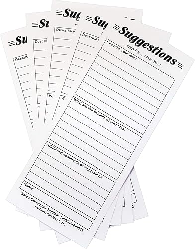 Marketing Holders Wholesale CASE of 25 - Safco Suggestion Box Card Refills-Sugge