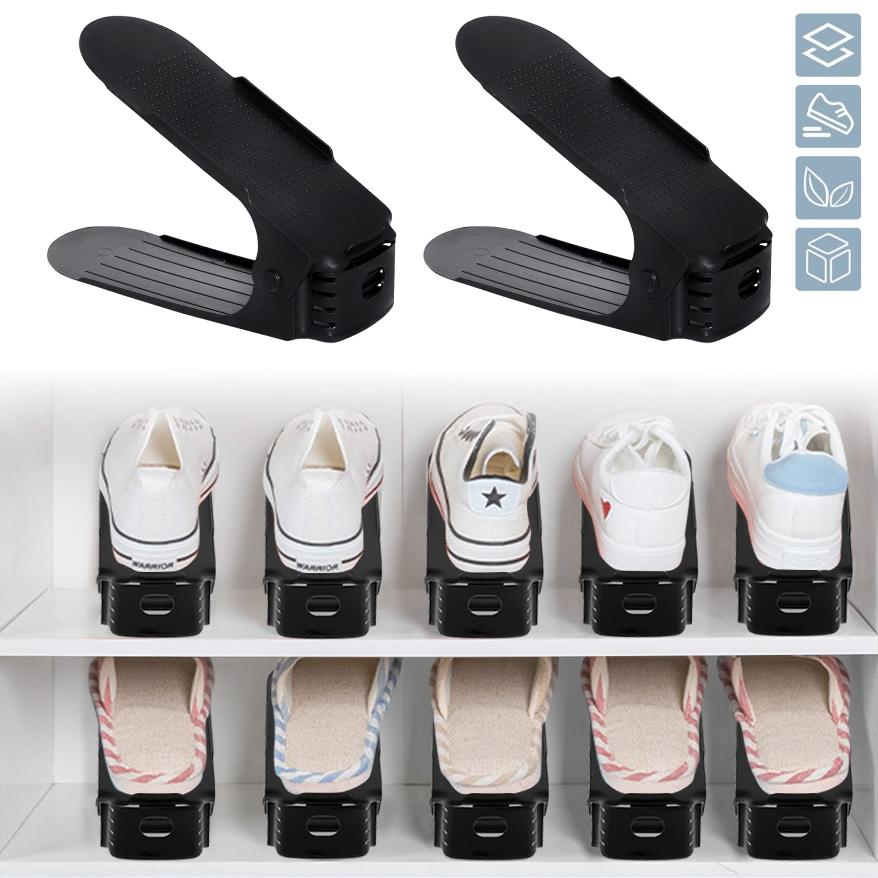 Organizer Scarpe Organizer per Slot per Scarpe salvaspazio a Doppio Strato, portascarpe Rimovibile, Facile da Montare (Color : Gray-, Size : 5pcs Organizer Scarpe Organizer per Slot per Scarpe salvaspazio a Doppio Strato, portascarpe Rimovibile, Facile da Montare (Color : Gray-, Size : 5pcs