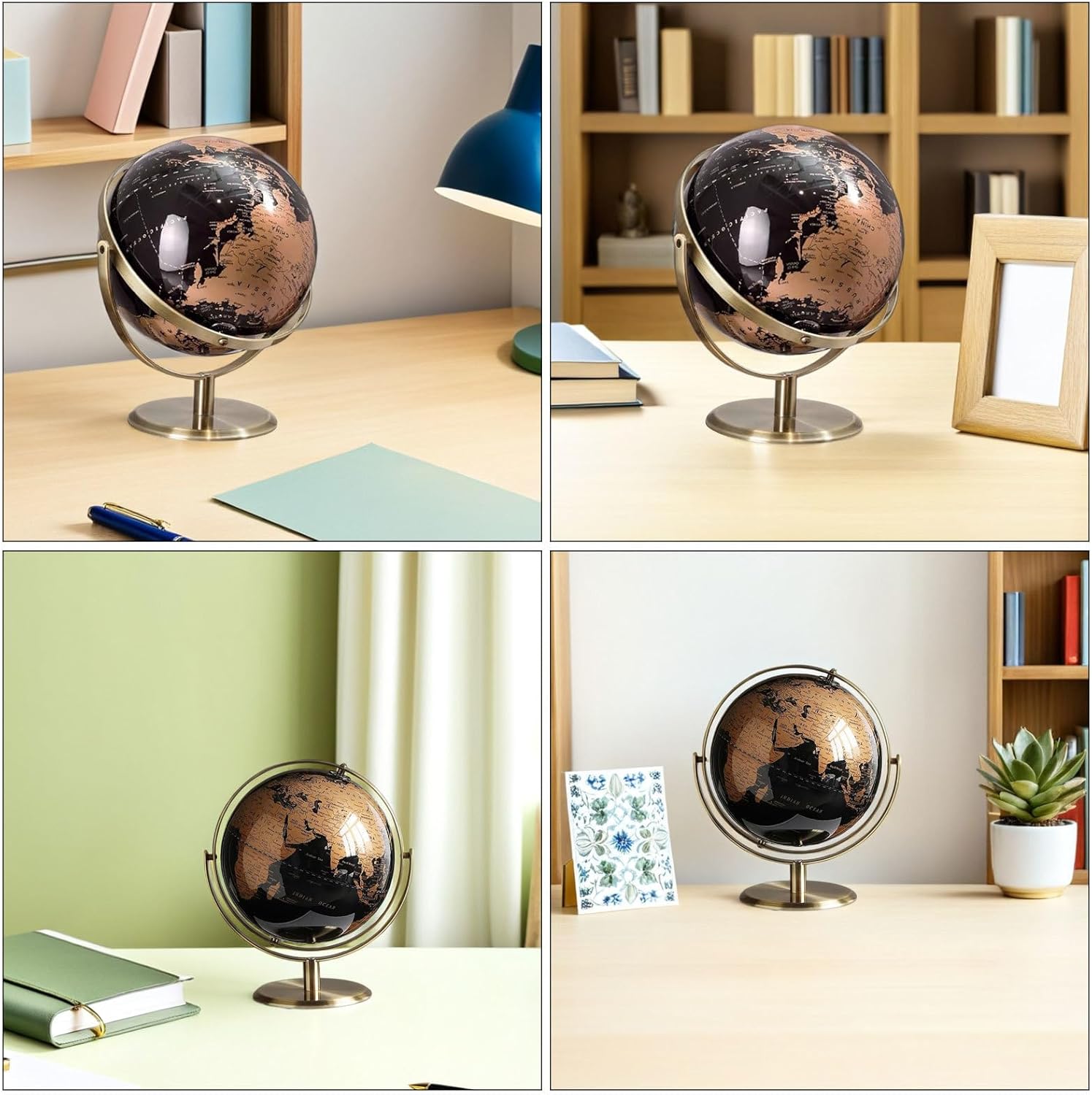 Generic Rotatable World Globe: Detailed Topographic Globe Learning Model - Interactive Study Table Ornament - Vintage Decorative Element For Home School, Office