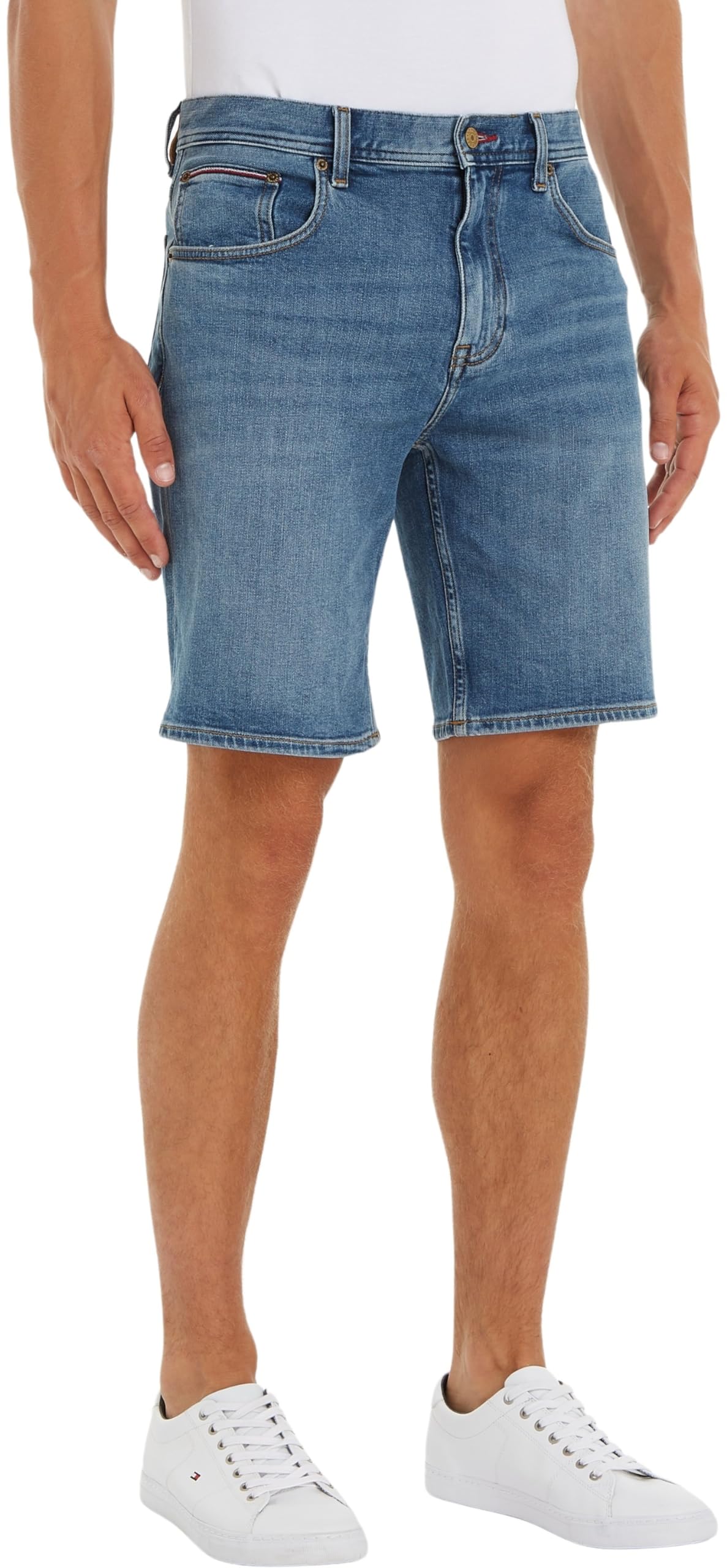 Tommy Hilfiger Vaqueros cortos Hombre Tejido elástico, Blau (Azul), 28W