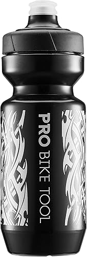 PRO BIKE TOOL Botella de agua para bicicleta, 18.6 fl oz, 19 onzas, para todo tipo de fitness y ciclismo, boquilla de silicona suave, válvula de