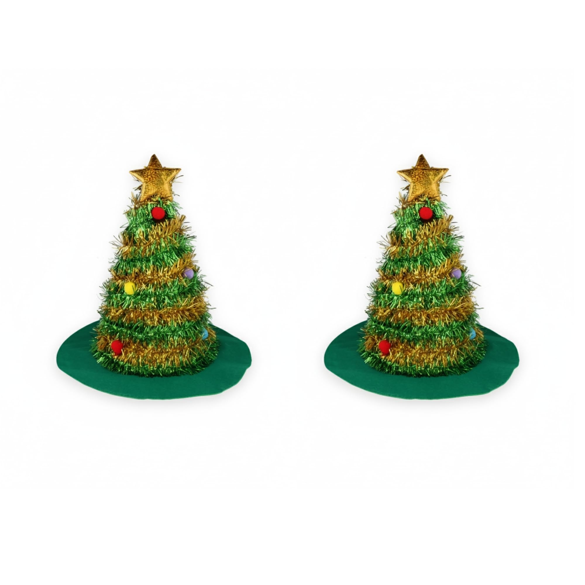 FNA FASHIONS Adult Christmas Tree Hat with Gold Star - Funny Xmas Hat for Christmas Party | Novelty Headwear for Women & Men | Fancy Dress Costume Accessory (2)