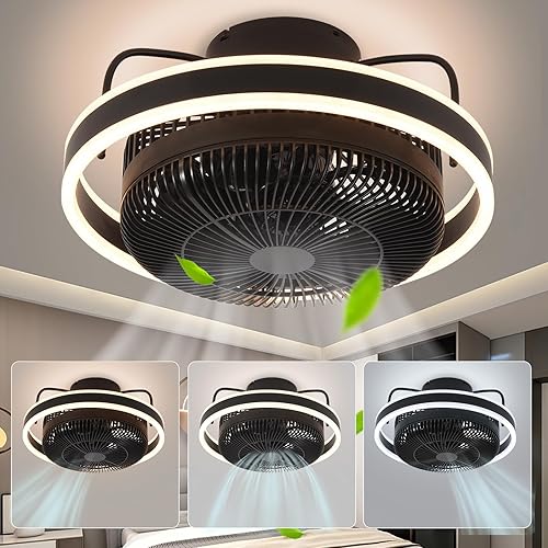 Miniatura 7 de Ventiladores de techo con luces, ventilador de techo oscilante giratorio de 360, modernos ventiladores de techo LED regulables con control remoto