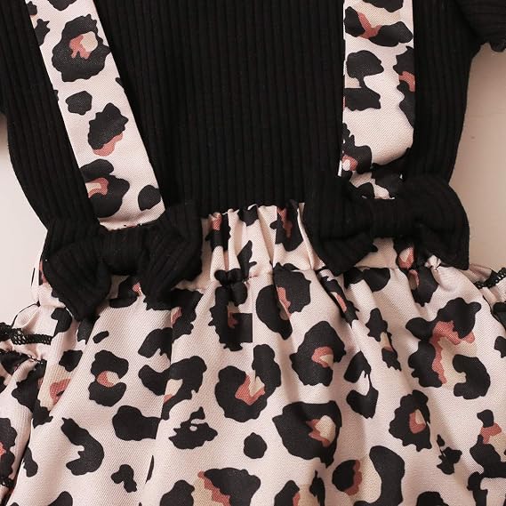 Summer Newborn Baby Girl Clothes Flare Sleeve T-Shirt Tees+Suspender Ruffles Shorts Outfit Set+Headband