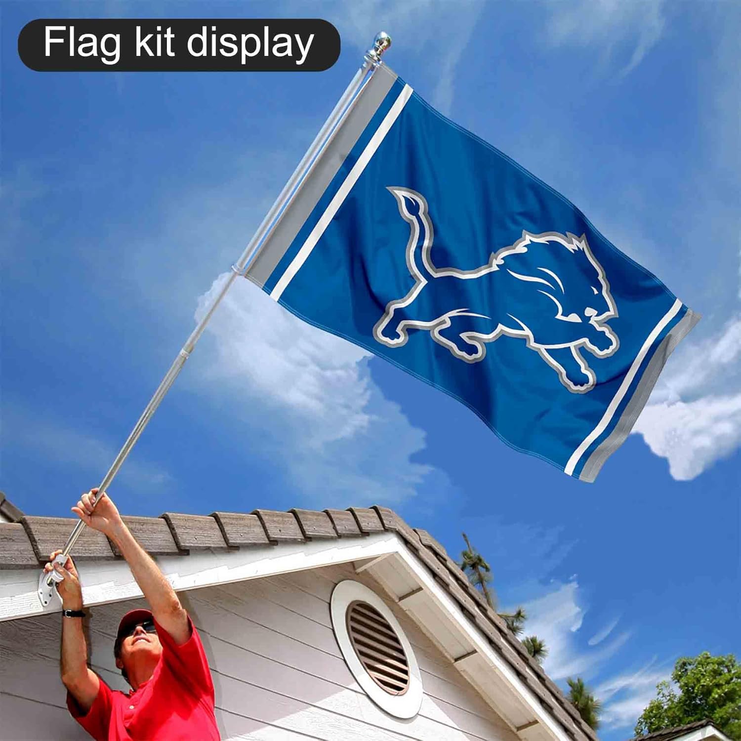 WinCraft Detroit Lions Flag Pole and Bracket Mount Kit - Image 6