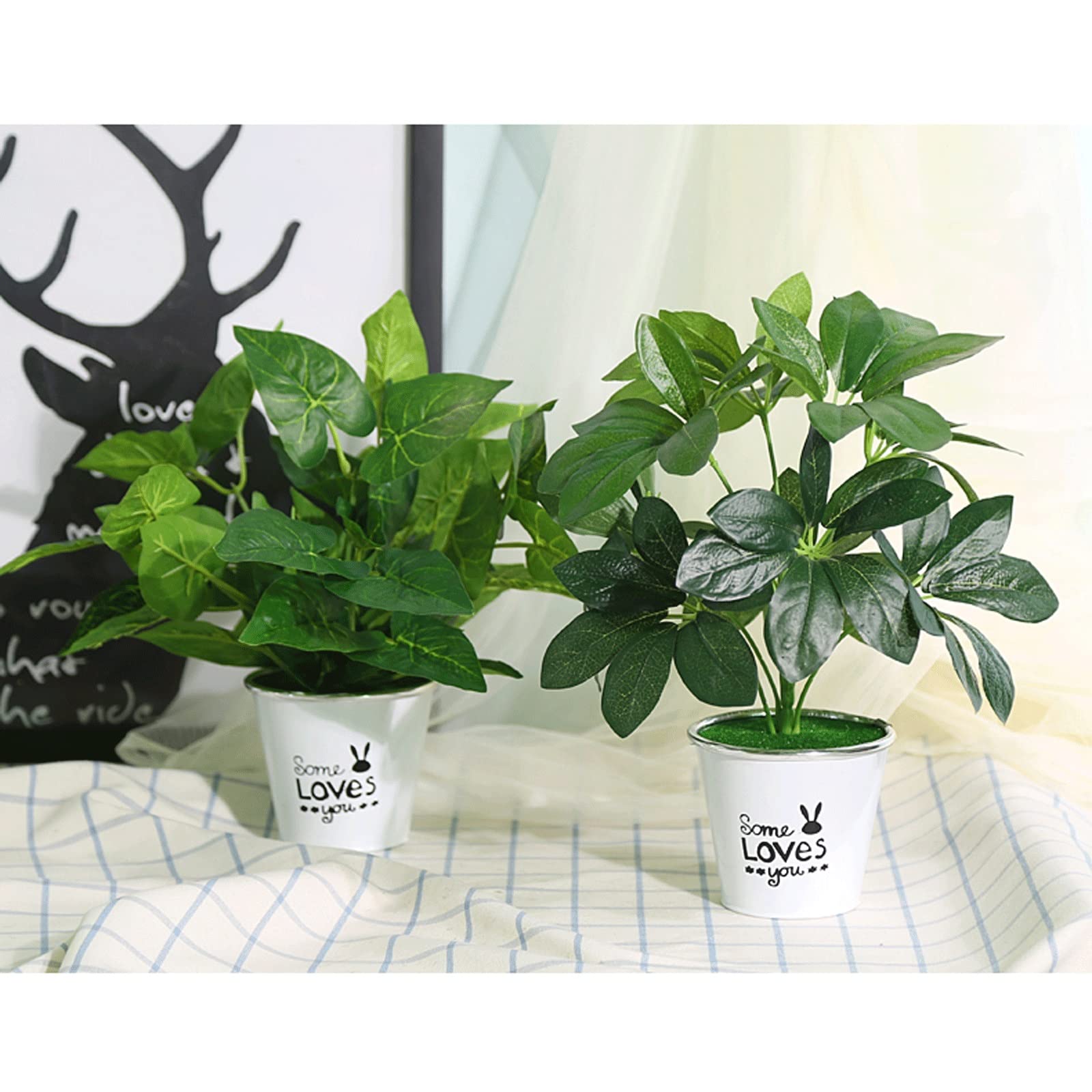 Plantes Artificielles Mini fausse plantes en pot Fake Greening Pot Pot Faux Potoud Herbs Petites plantes intérieures 11.8 "Tall for la pièce maîtresse de décoration de la table en verdure à l'intérieu
