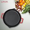 Lava Casting Round Frying Pan with Metal Handle, 30cm, Red