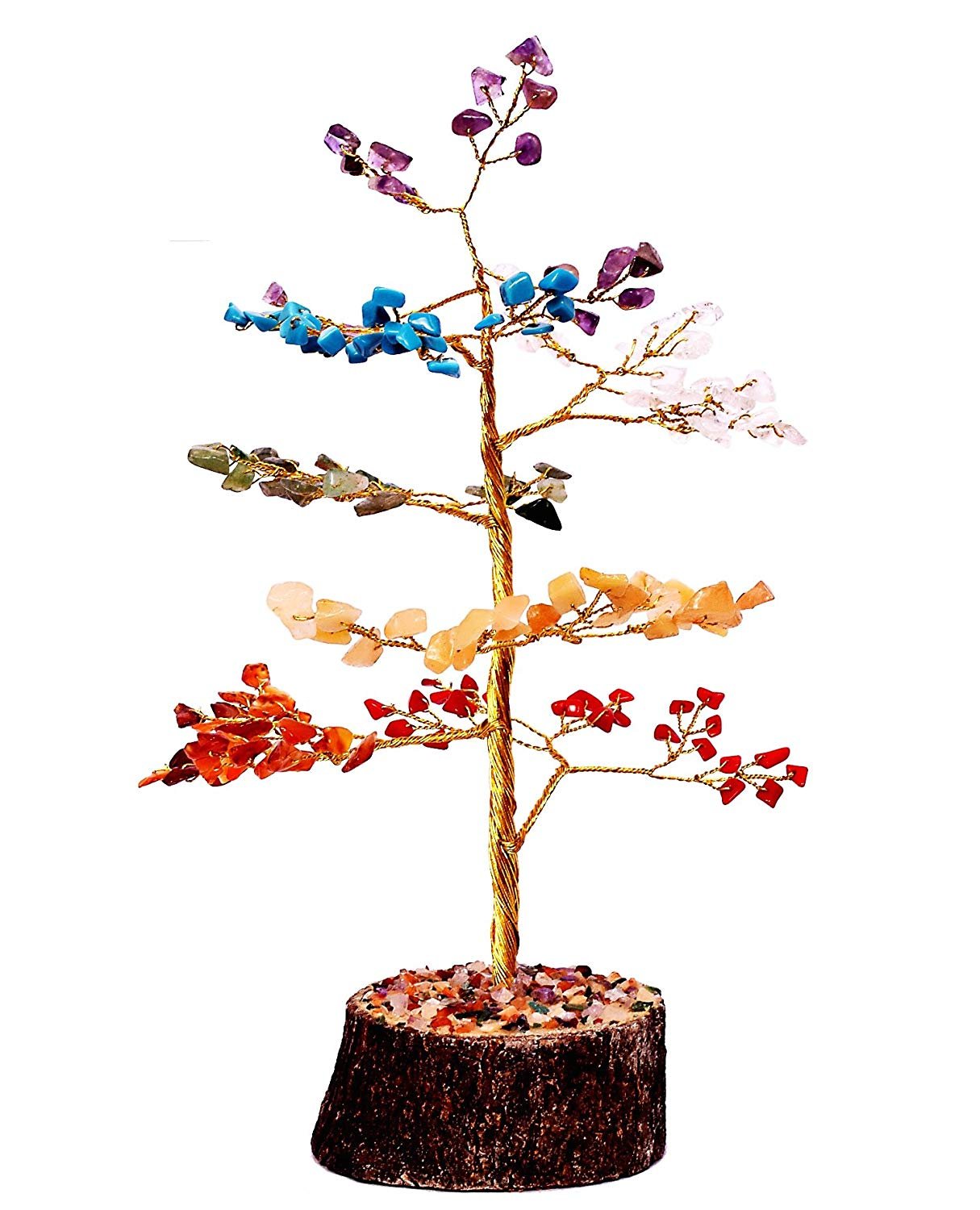 Prosperity Stone Tree/Feng Shui Vastu 7 Chakra Multi Chips Crystal/Stone Tree Positive Energy Wealth