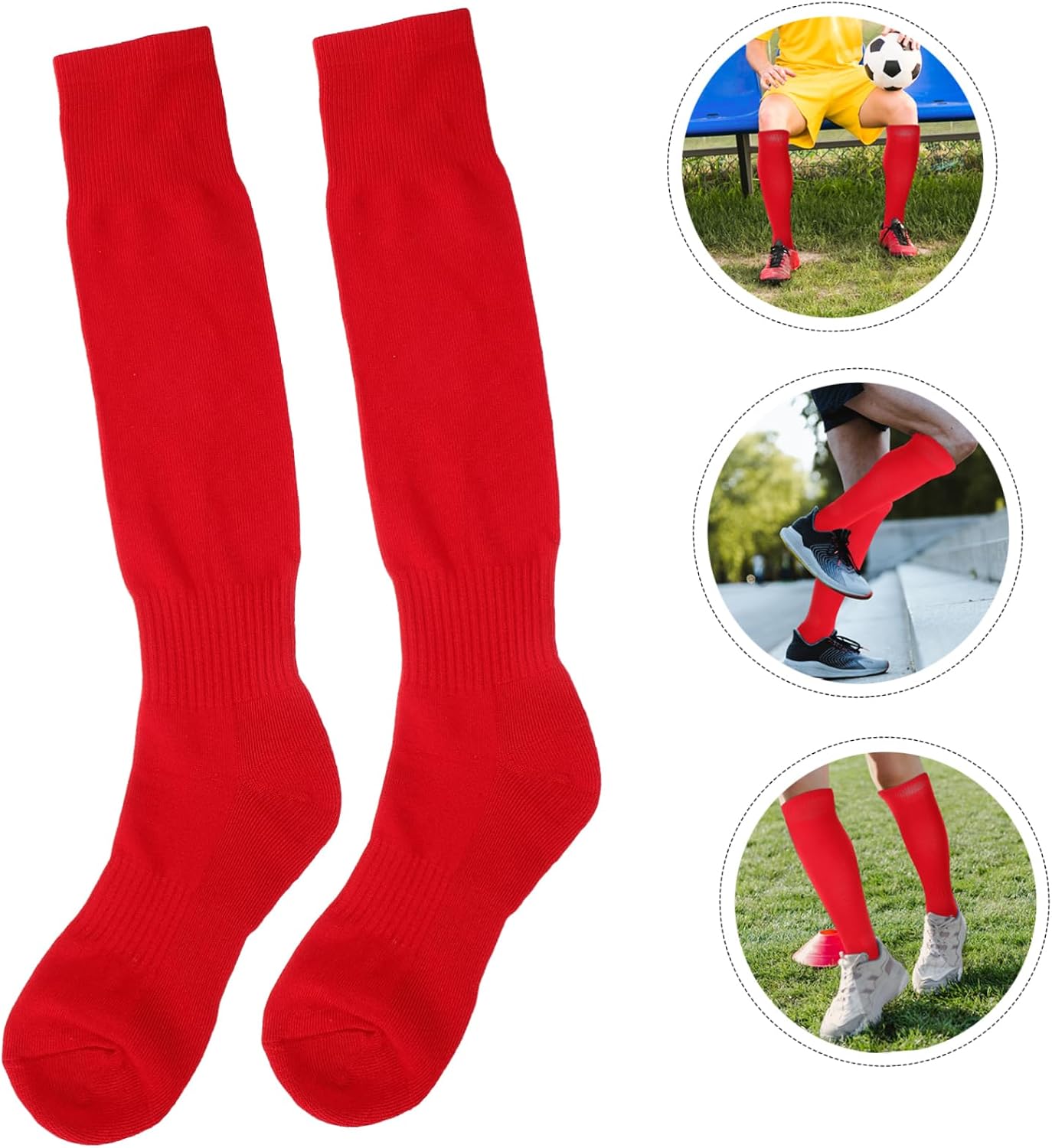 1pair Breathable Soccer Socks for Sports Knee-high Athletic Stockings Comfortable and Moisture-wicking Youth Football Socks Absorbent and Design