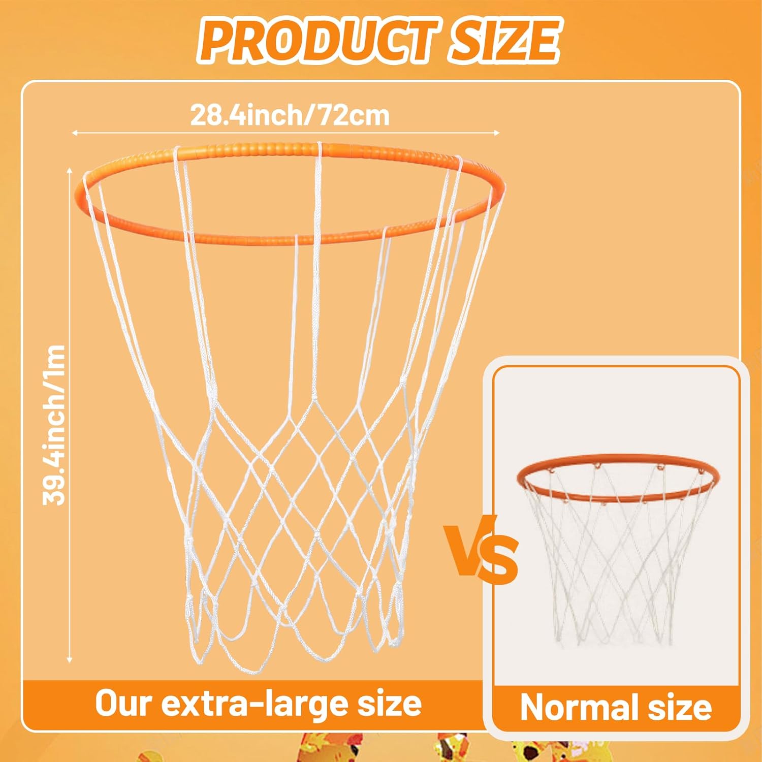 Large Basketball Hanging Decorations 28 Inch Basketball Themed Party Supplies Hanging Ornament Breakaway Rim Indoor Outdoor Games for Background Sports Themed Birthday Party Decorations